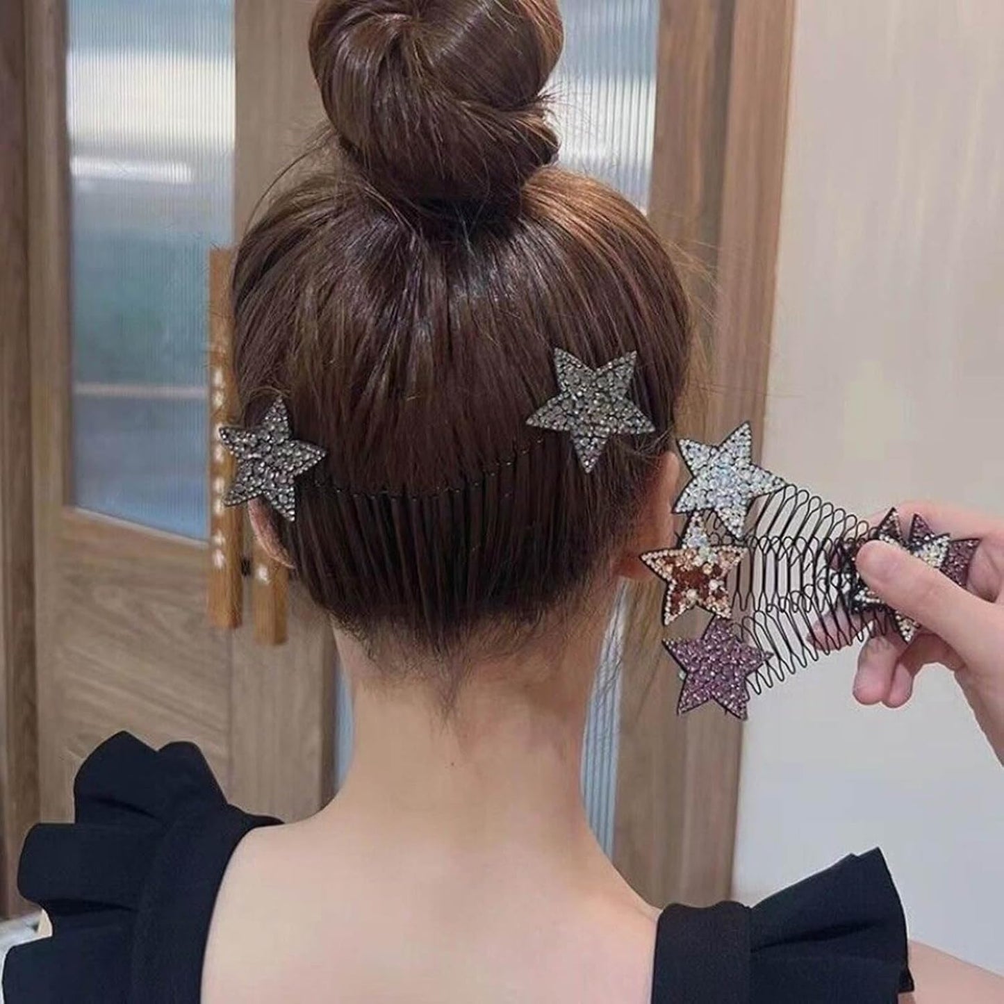 Elastic invisible hair clips, U-shaped hair finishing fixer comb 1 pcs