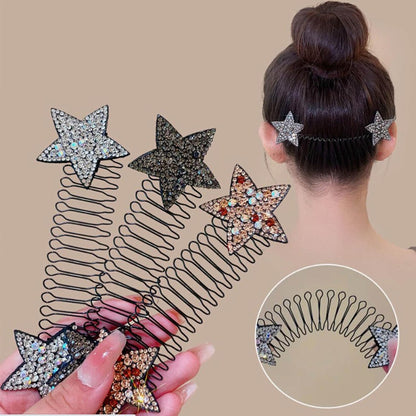 Elastic invisible hair clips, U-shaped hair finishing fixer comb 1 pcs