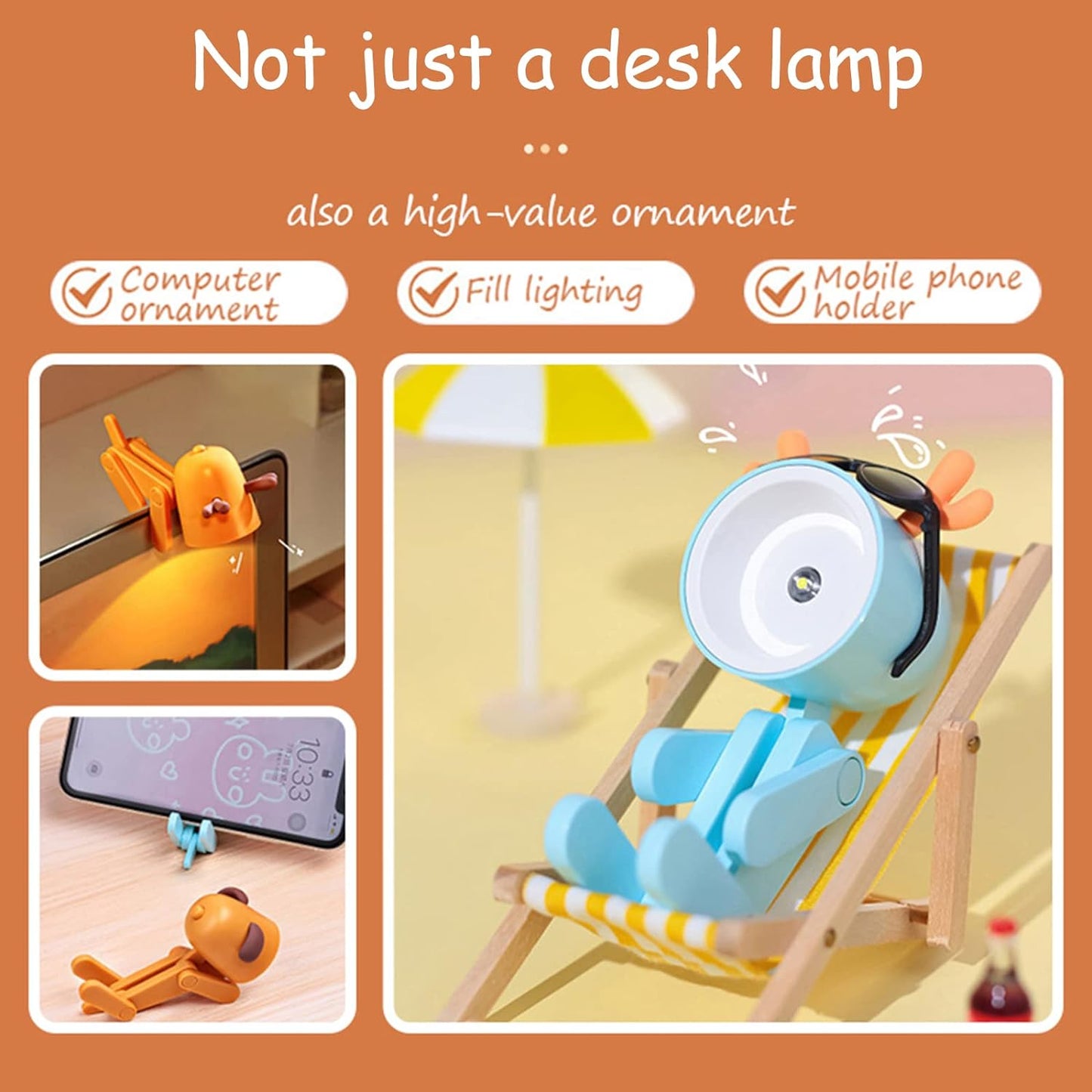 Dogs Night Light, LED Cute Night Light, Cartoon Mini Desk Adjustable Phone Holder for Kids Baby Girls Boys Bedroom Decor Gifts