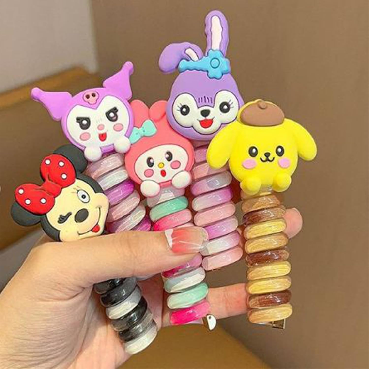 Spiral Hair Ties – 2 Elastic Coil Ponytail Holders Set
