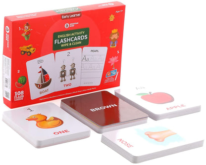 Pre-Loved (As good as new) 108 High Contrast Flash Cards – Wipe-Clean Learning Set for Kids