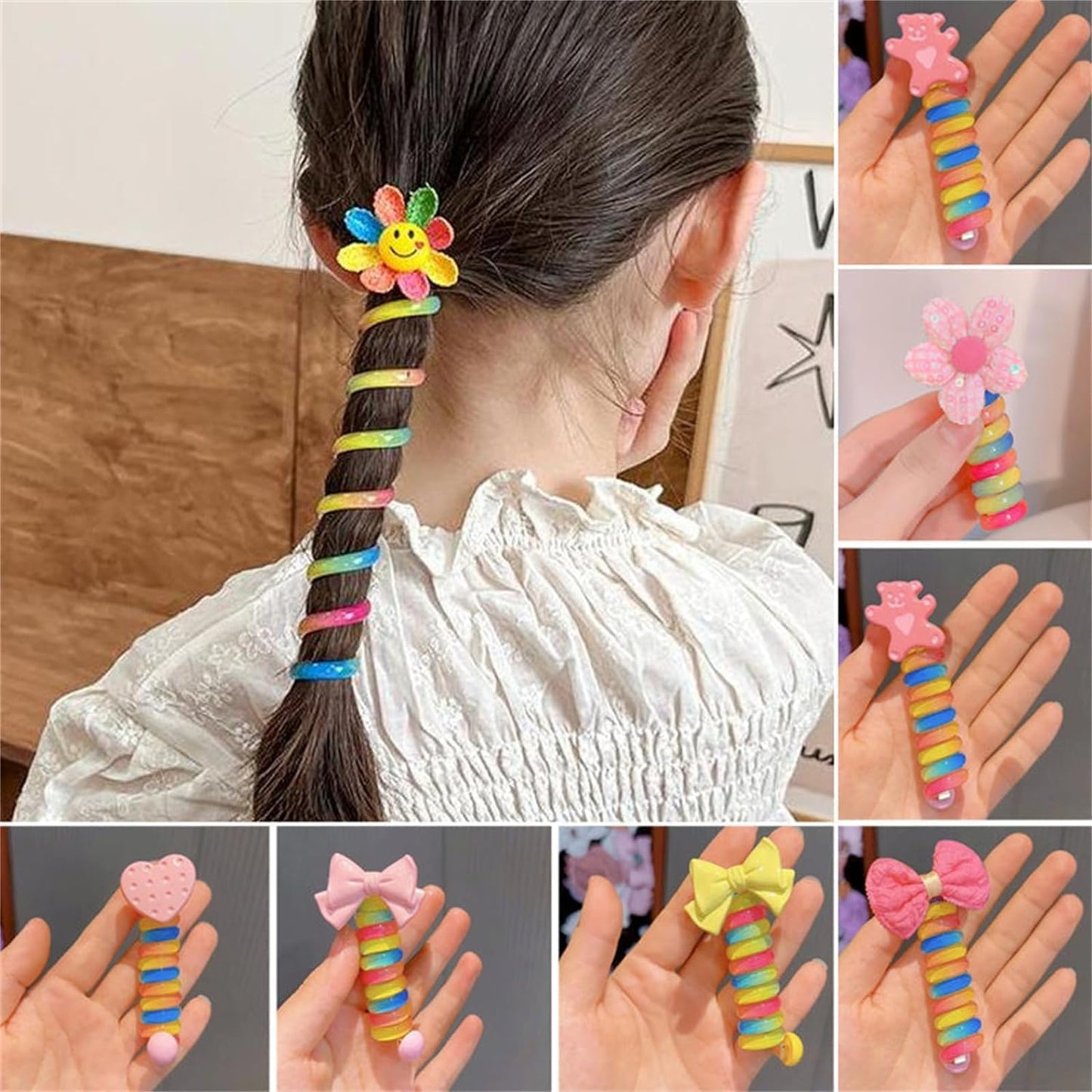 Hair Spiral Elastic Ponytail Holder For Girls