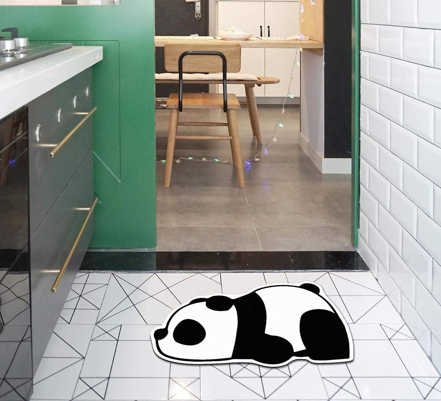 Cute Panda Cartoon  Printed Water-Absorbing Bath Mat –  Super Absorbent & Anti-Slip