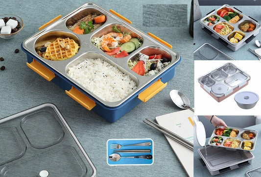 Canto Bento Lunch Box | 1280ml BPA-Free 5-Compartment Tiffin for Kids & Office Meals