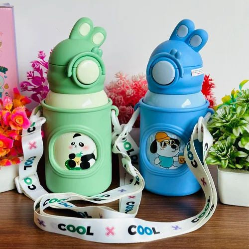 Insulated Cup With Cute Cartoon Rabbit Design, Popular Portable Sipper Water Bottle 500 ML (3412/13)