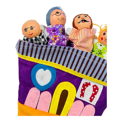 Soft Finger Hand Glove Puppet Plush Puppets Doll Kids Childrens Toys (Family)