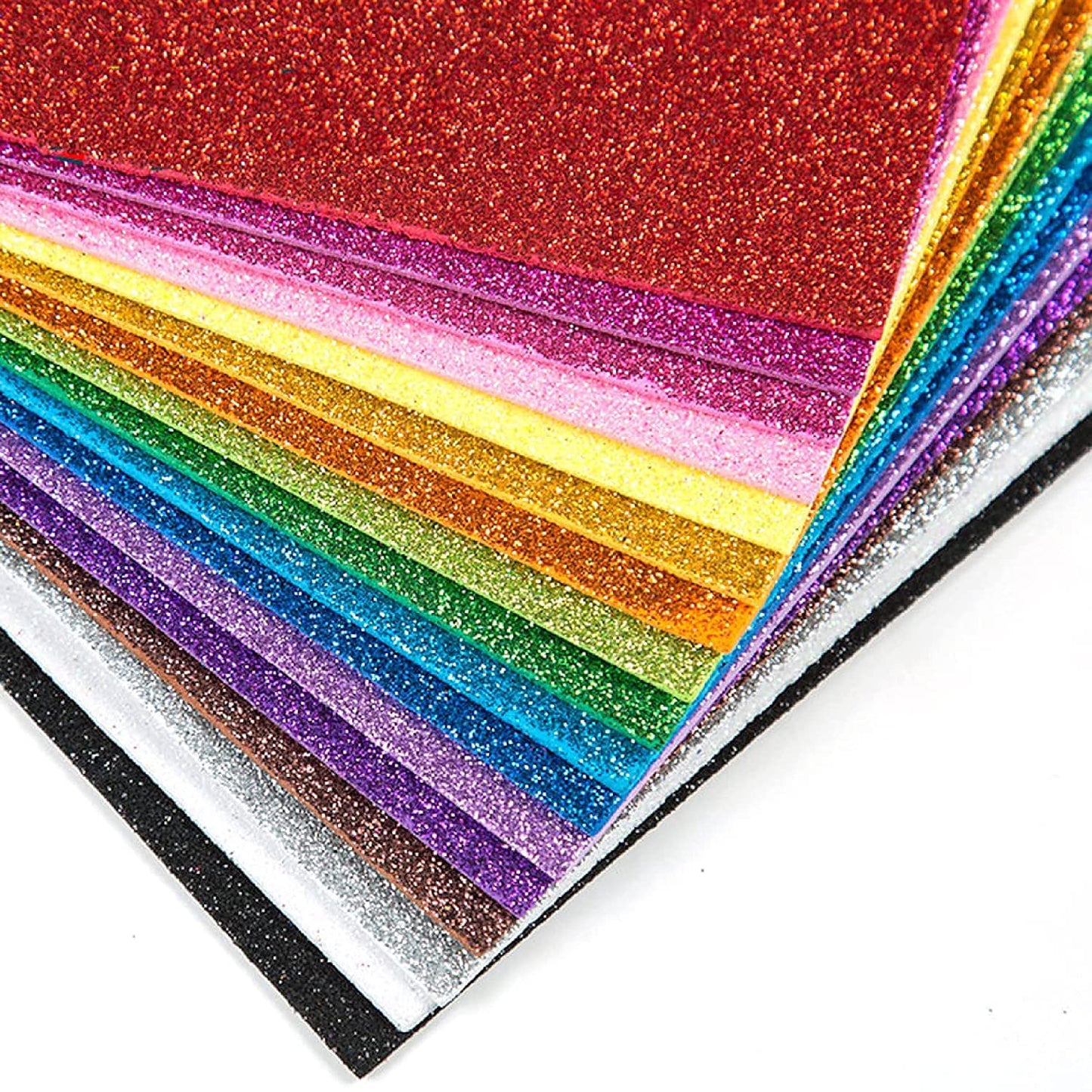 Glitter Foam Sheet with Sticky Back Pack of 10