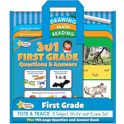 Active Minds First Grade Tote & Trace: Fun Learning Set for Kids.