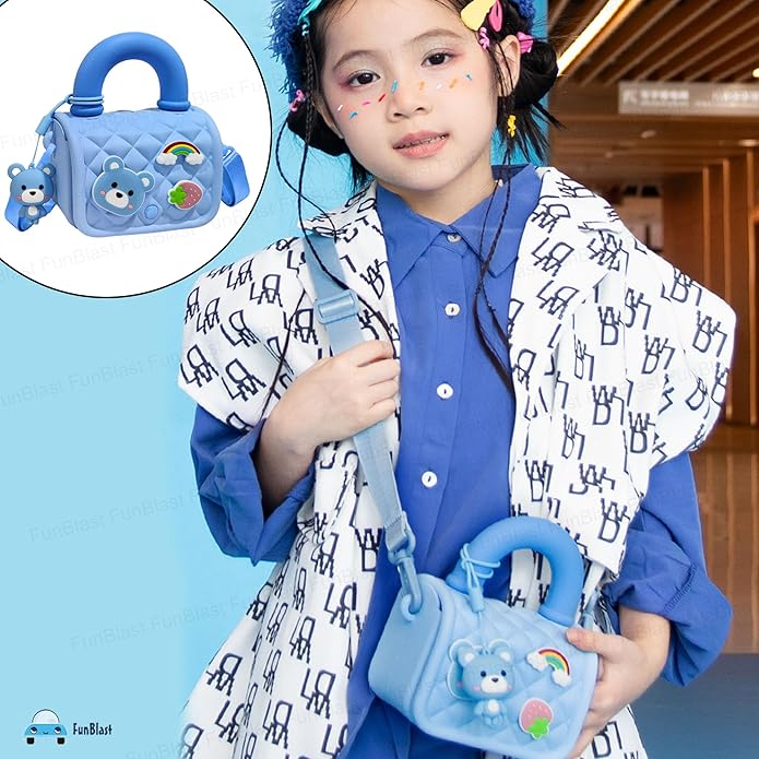 Blue Bear Silicone Handbag Toy | Cute Animal Fashion Bag for Ages 2+