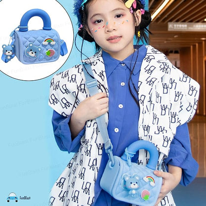 Blue Bear Silicone Handbag Toy | Cute Animal Fashion Bag for Ages 2+
