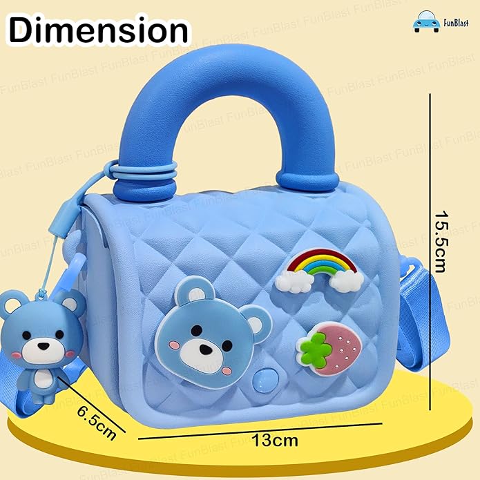 Blue Bear Silicone Handbag Toy | Cute Animal Fashion Bag for Ages 2+