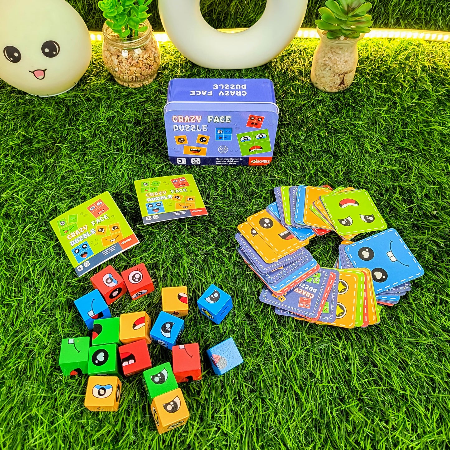 Face-Changing Emoji Cube Game for Kids | Fun Educational Expression Puzzle Toy with 16 Cubes & 72 Cards | Learning & Creativity Booster