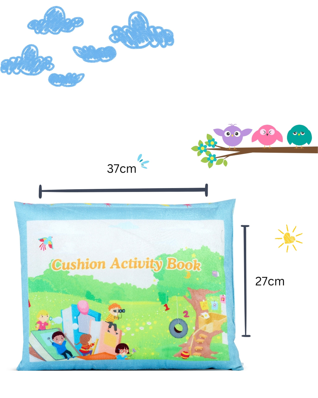 PiK A BOO Quiet Busy Velcro Activity Cushion Cloth Book for Babies & Toddlers Age 1-4 Yrs Early Learning Developmental Plush Soft Toy