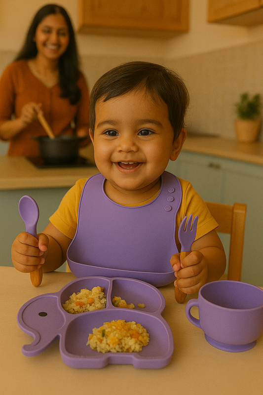 Silicone Suction Feeding Set – 6-Piece Baby Tableware