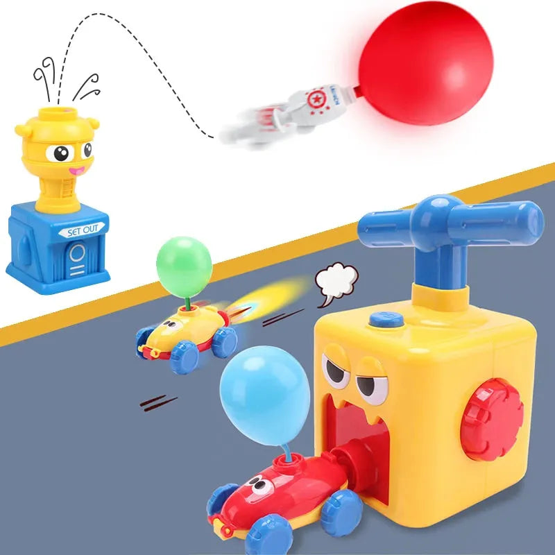 Air Balloon Launcher Car Launcher Aerodynamics Preschool Educational Science Stem Toys Manual Balloon Pump