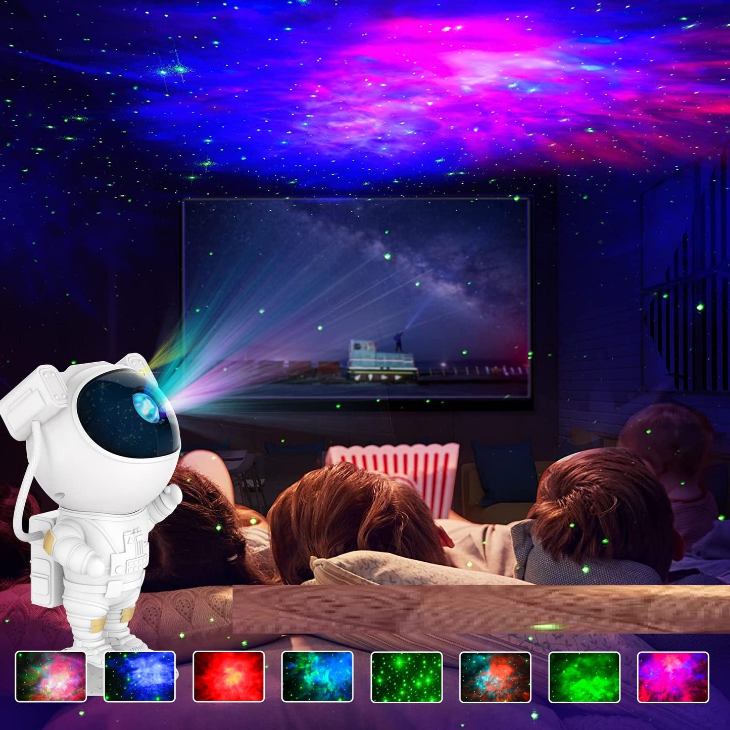 Astronaut Projector Night Light With Remote Kids Room Decor, Aesthetic Galaxy
