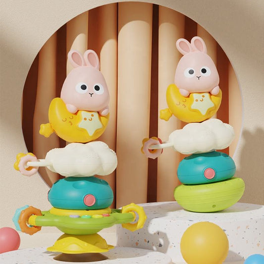 Rabbit Baby Stacking Suction Cup Spinner Toy – Musical Tumbler Rattle & Early Learning