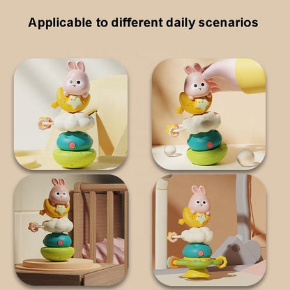 Rabbit Baby Stacking Suction Cup Spinner Toy – Musical Tumbler Rattle & Early Learning