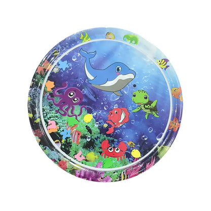 🌊 Inflatable Water Tummy Time Play Mat 100*100cm for Babies & Kids | Winter Summer Fun & Development