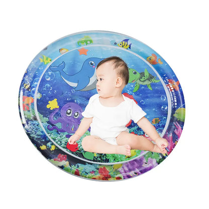 🌊 Inflatable Water Tummy Time Play Mat 100*100cm for Babies & Kids | Winter Summer Fun & Development