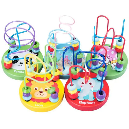 Bead Roller Coaster Track Wooden Montessori Activity Set for Infants, Toddlers (Any 1)