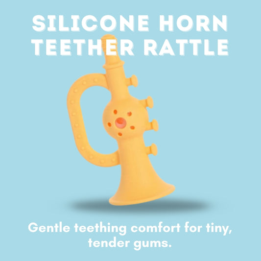 Silicone Horn Teether Rattle Baby Infant Soothing Toy