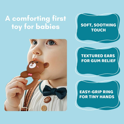 Bear Silicone Teether Rattle Baby Infant Soothing
