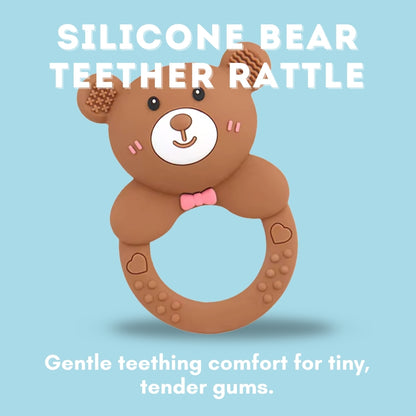 Bear Silicone Teether Rattle Baby Infant Soothing