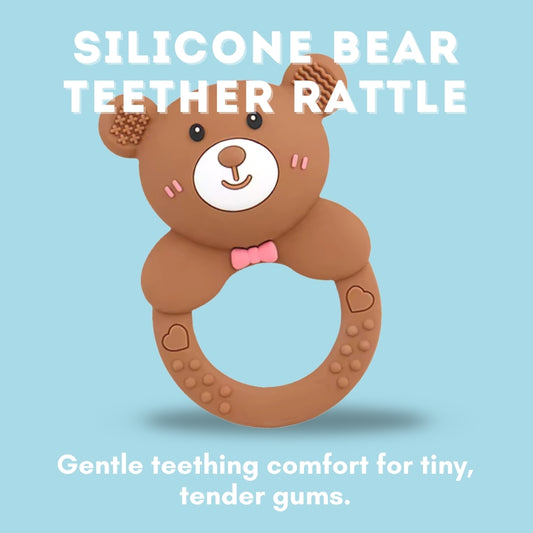 Bear Silicone Teether Rattle Baby Infant Soothing