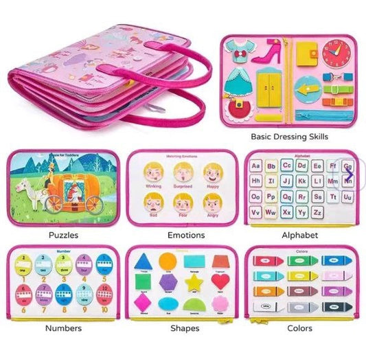 Princess Busy Quiet Book Bag - Montessori Activity Kit Early Education