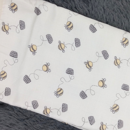 Buzzing Comfort Muslin Swaddle Blanket | 6-Layered Bee-Themed Baby Wrap – Ultra-Soft, Breathable & Cozy for Newborns