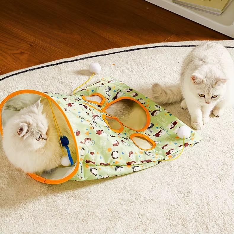 Cat Tunnel Bag with Plush Ball Toy
