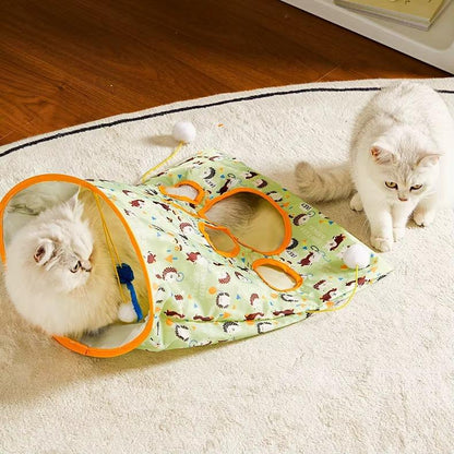 Cat Tunnel Bag with Plush Ball Toy