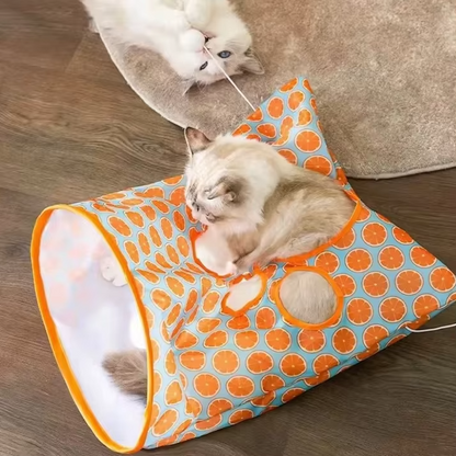 Cat Tunnel Bag with Plush Ball Toy