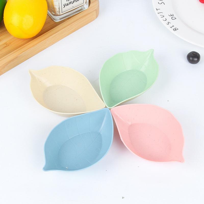 Ceramic Leaf Saucer Set – 4 Mini Bowls for Sushi, Ketchup, Chutney & Condiments