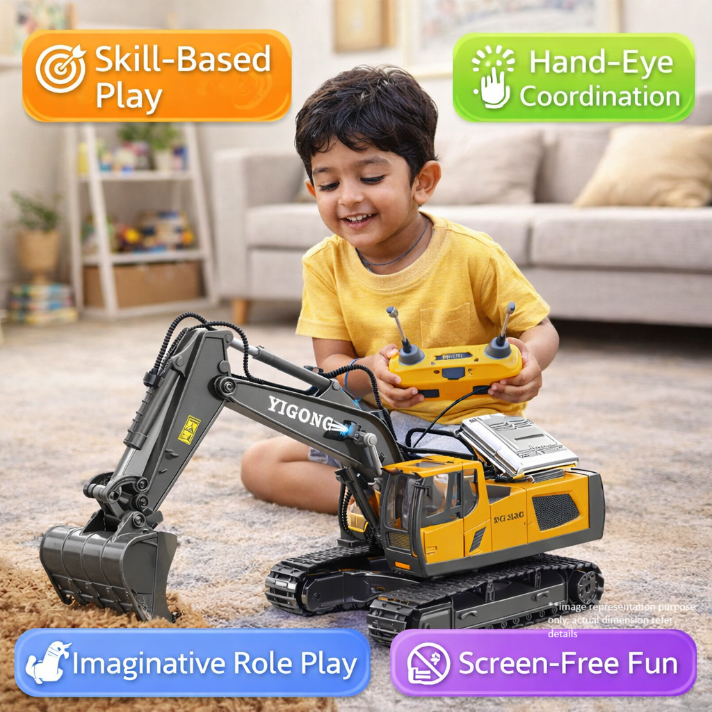 Construction Excavator RC Truck Kids Play Vehicle Toy