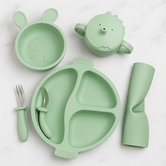 Silicone Tableware Suction Baby Feeding Set – Easy Grip