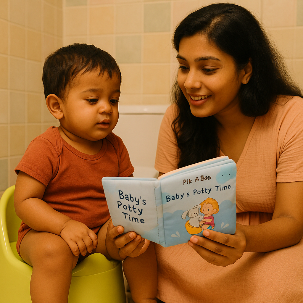 Baby's Potty Time Interactive Potty Training Cloth Book with Flaps, Velcro & Crinkly Cover (0-3 Years)