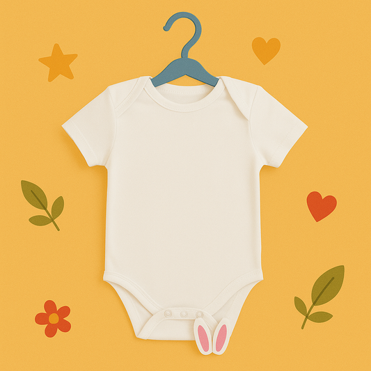 Plain White Organic Baby Bodysuit - Pure, Soft, and Gentle Comfort for Your Little One