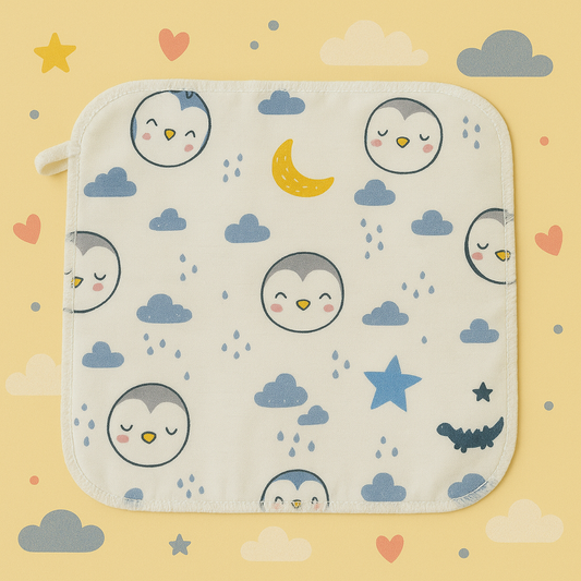 Set of 7 Organic Super Soft Washcloths | Blue – Highly Absorbent & Gentle on Baby’s Skin for Bath Time & Daily Use