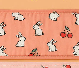 Organic Muslin Burp Cloth Set of 3 | Cherry, Rabbit & Star Designs – Ultra-Soft, Absorbent & Gentle for Baby’s Delicate Skin