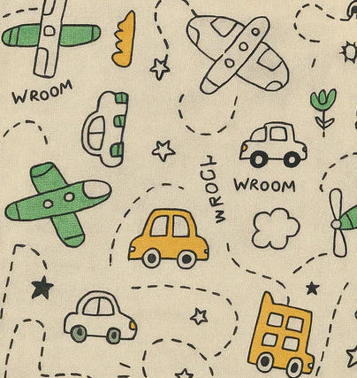 Vehicle Adventure | Soft Muslin Hooded Baby Wrapper – Cute Car & Vehicle Design for Cozy Comfort