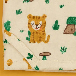Tiger Tots | Soft Muslin Hooded Baby Wrapper – Adorable Tiger Design for Cozy Comfort