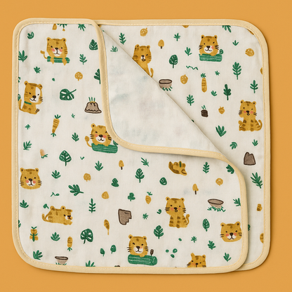 Tiger Tots | Soft Muslin Hooded Baby Wrapper – Adorable Tiger Design for Cozy Comfort