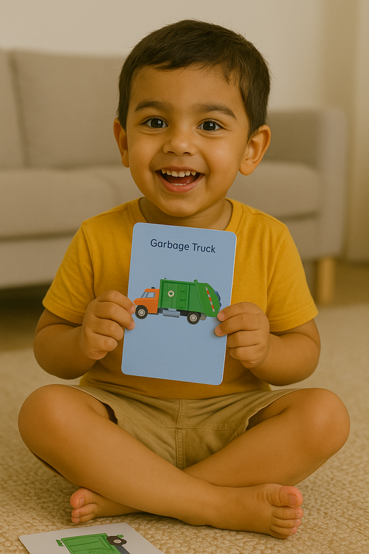 PiK A BOO Vehicle FlashCard for Kids Toddlers, Pre School, Early Learning