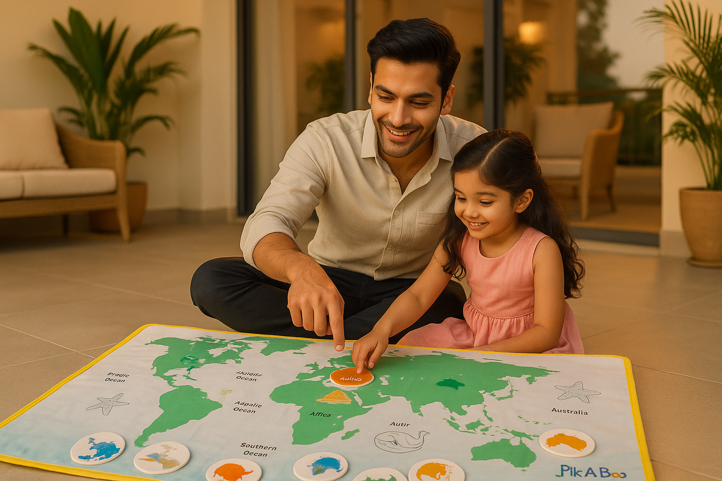 Continents & Oceans Cloth Activity Mat – Learn & Play