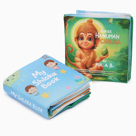 PiK A BOO Cloth Book Combo – Shloka Mantra & Hanuman Chalisa 0-6 Years Indian Mythology