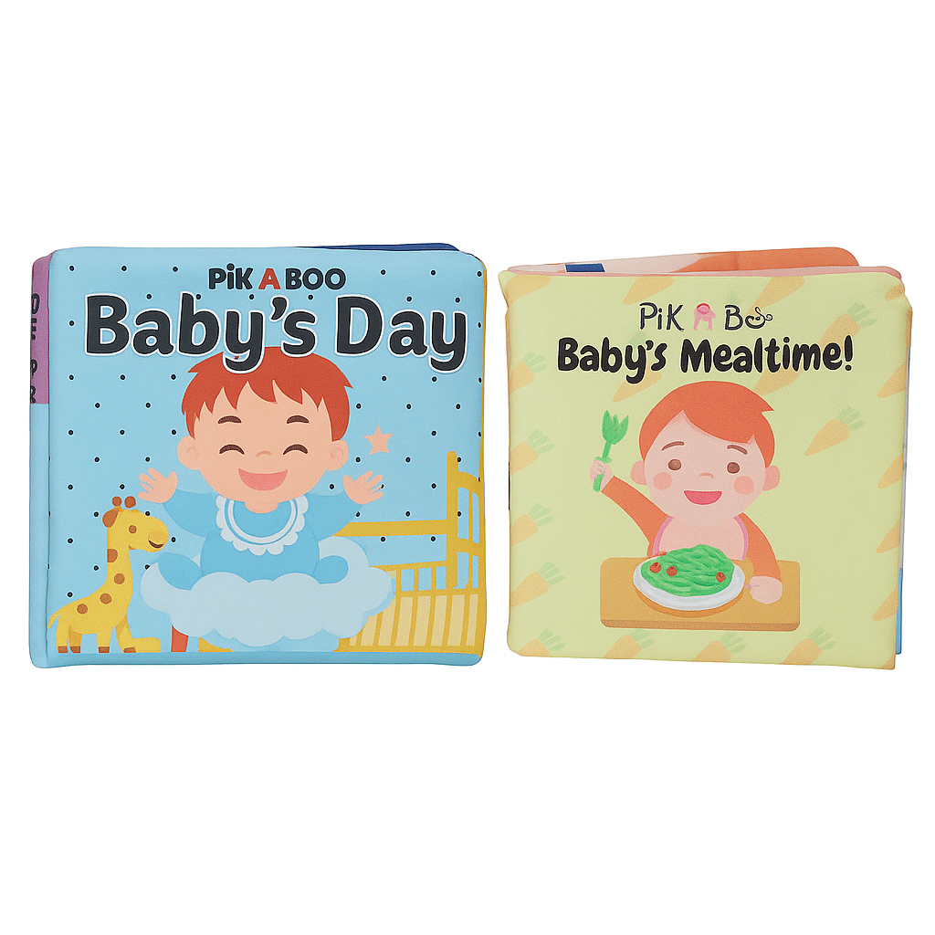 PiK A BOO Baby Cloth Books Combo – Mealtime & Baby's Day