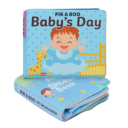 PiK A BOO Baby's Day and Shloka Cloth Book l Routine and Positivity Combo For New Born, Infant, Baby 0-3 Years