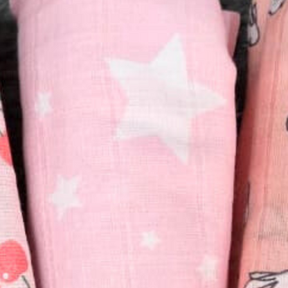 Cherry Star Rabbit Organic Cotton Baby Swaddle Blanket – 42x42 inches Set of 3